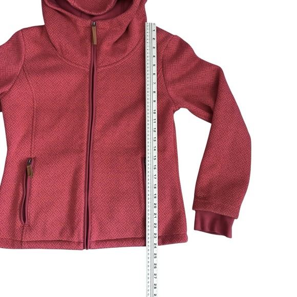 Bench Womens Fleece Lined Hoodie Full Zip Jacket Pink Red Pockets Large - Picture 2 of 16